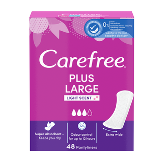 Wkładki higieniczne Carefree, plus large, light scent, 48 sztuk - zdjęcie produktu