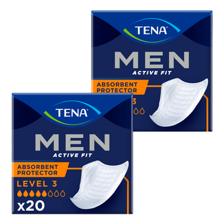 Zestaw Tena Men Active Fit, wkładki anatomiczne dla mężczyzn, Level 3, 2 x 20 sztuk - zdjęcie produktu