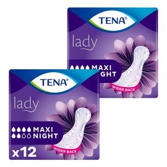 Zestaw Tena Lady, podpaski specjalistyczne, Maxi Night, 2 x 12 sztuk - zdjęcie produktu