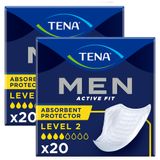 Zestaw Tena Men Active Fit, wkładki anatomiczne dla mężczyzn, Level 2, 2 x 20 sztuk - miniaturka zdjęcia produktu
