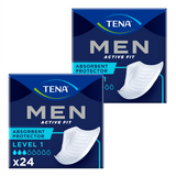 Zestaw Tena Men Active Fit, wkładki anatomiczne dla mężczyzn, Level 1, 2 x 24 sztuki - miniaturka zdjęcia produktu
