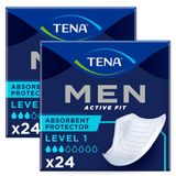 Zestaw Tena Men Active Fit, wkładki anatomiczne dla mężczyzn, Level 1, 2 x 24 sztuki - miniaturka zdjęcia produktu
