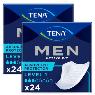 Zestaw Tena Men Active Fit, wkładki anatomiczne dla mężczyzn, Level 1, 2 x 24 sztuki - zdjęcie produktu