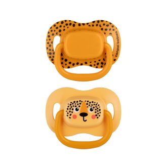 Canpol Babies, smoczek uspokajający, silikonowy, symetryczny, BabiesBoo, pomarańczowy, 34/927, 0-6 miesięcy, 2 sztuki - zdjęcie produktu