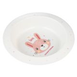Canpol Babies, miska plastikowa dla dzieci, Cute Animals, różowy królik, od 4 miesiąca, 270 ml - miniaturka zdjęcia produktu