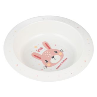 Canpol Babies, miska plastikowa dla dzieci, Cute Animals, różowy królik, od 4 miesiąca, 270 ml - zdjęcie produktu