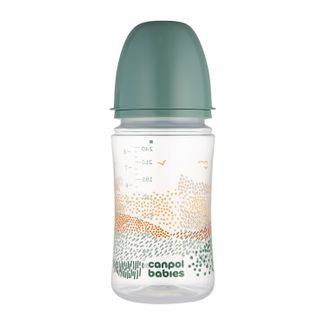 Canpol Babies EasyStart, butelka antykolkowa, szerokootworowa, Mountains, zielona, 35/243, od 3 miesiąca, 240 ml - zdjęcie produktu