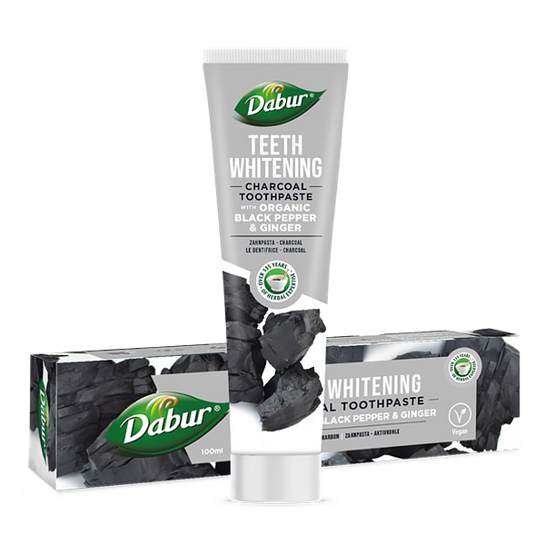 Nieznana Dabur, wybielająca, węglowa pasta do zębów z organicznym czarnym pieprzem i imbirem, 100 ml