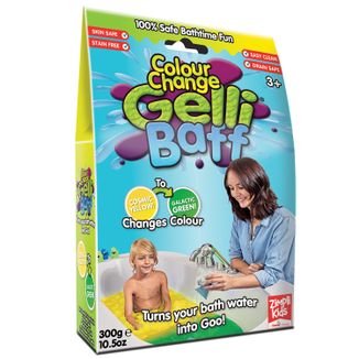 Zimpli Kids Gelli Baff Colour Change, magiczny proszek do kąpieli, kosmiczny żółty, od 3 lat, 300 g USZKODZONE OPAKOWANIE - zdjęcie produktu