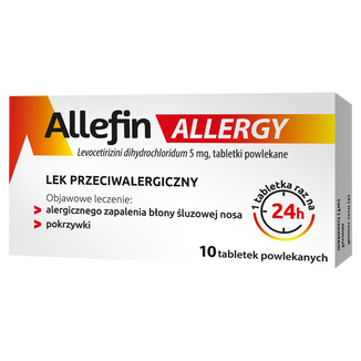 Allefin Allergy 5 mg, 10 tabletek powlekanych - zdjęcie produktu
