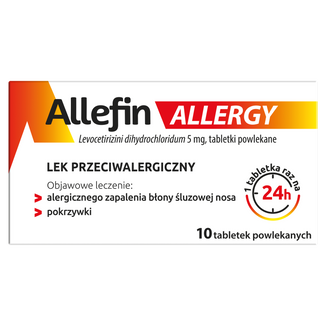 Allefin Allergy 5 mg, 10 tabletek powlekanych - zdjęcie produktu