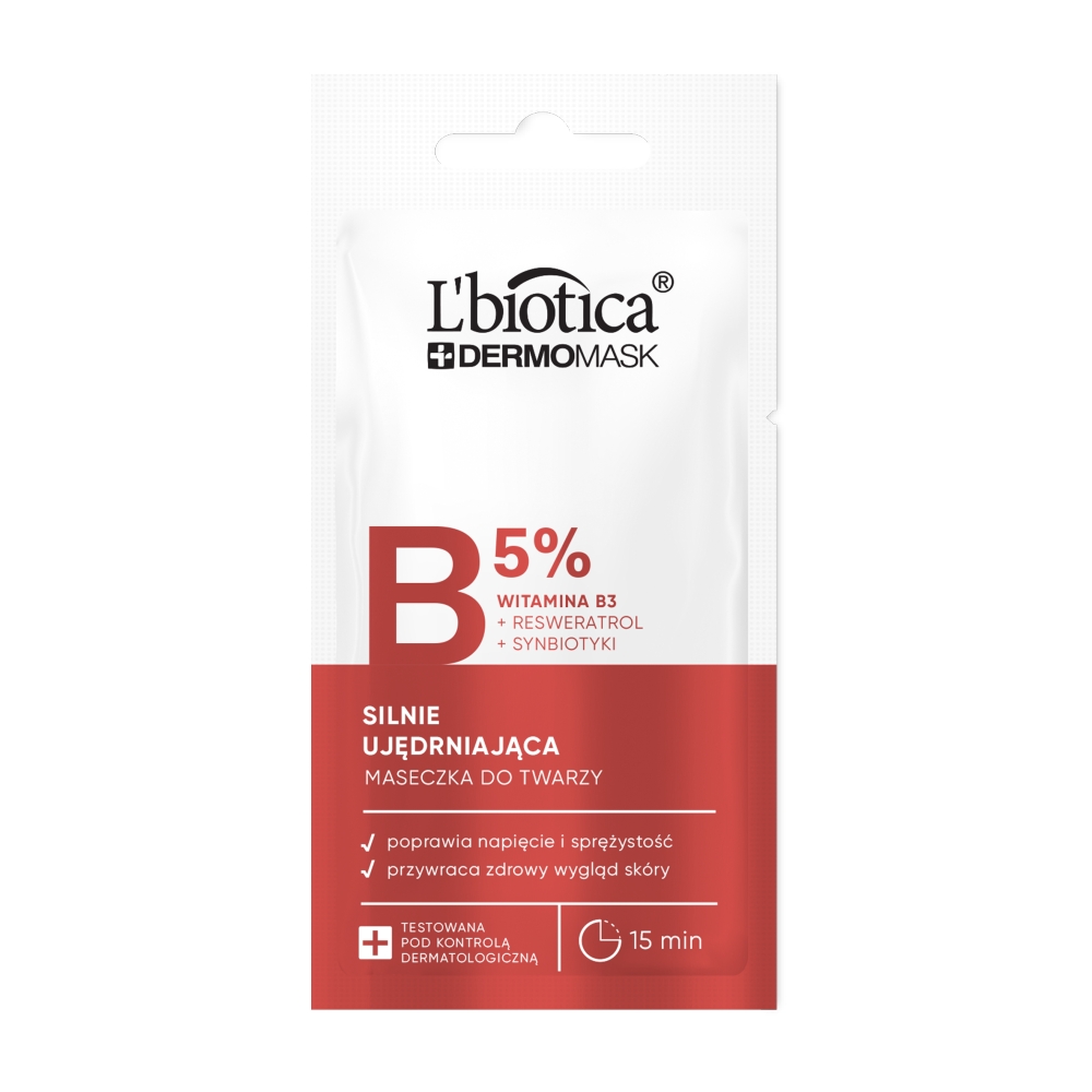 Dermomask L'Biotica Dermomask, stark straffend Maske für das Gesicht mit Vitamin B3, 8 ml — Inhaltsstoffe und Bewertung