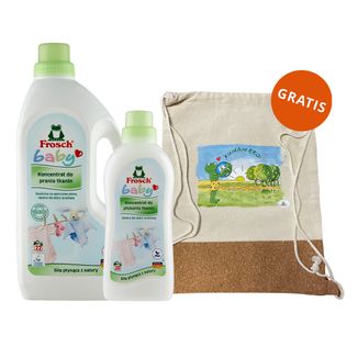 Zestaw Frosch Baby, koncentrat do prania, 1500 ml + koncentrat do płukania, 750 ml + worek plecak gratis - zdjęcie produktu