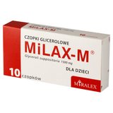 Milax-M 1500 mg, czopki glicerolowe dla dzieci, 10 sztuk USZKODZONE OPAKOWANIE - miniaturka zdjęcia produktu