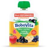 BoboVita Mus w tubce, banan z jagodami i czarną porzeczką, po 6 miesiącu, 80 g - miniaturka zdjęcia produktu
