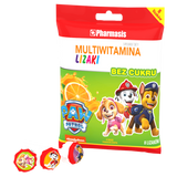 Pharmasis Multiwitamina Psi Patrol, lizak bez cukru, smak pomarańczowy, 8 sztuk - miniaturka zdjęcia produktu