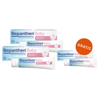 Zestaw Bepanthen Baby, maść przeciw odparzeniom pieluszkowym dla niemowląt, 2 x 100 g + 30 g gratis - zdjęcie produktu