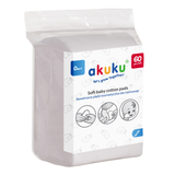 Akuku, płatki kosmetyczne dla niemowląt, bawełniane, 60 sztuk - miniaturka zdjęcia produktu