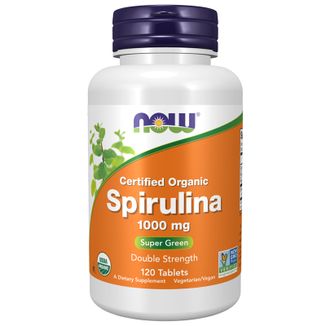 Now Foods Spirulina 1000 mg, 120 tabletek wegańskich - zdjęcie produktu