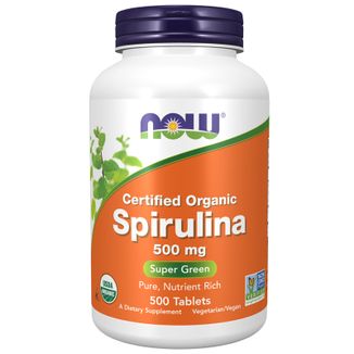 Now Foods Spirulina 500 mg, 500 tabletek wegańskich - zdjęcie produktu