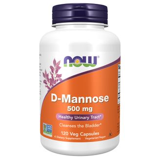 Now Foods D-mannose 500 mg, D-mannoza, 120 kapsułek - zdjęcie produktu