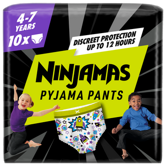 Pampers Ninjamas Pyjama Pants, pieluchomajtki dla chłopców, 4-7 lat, 17-30 kg, 10 sztuk - zdjęcie produktu