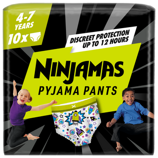 Pampers Ninjamas Pyjama Pants, pieluchomajtki dla chłopców, 4-7 lat, 17-30 kg, 10 sztuk - zdjęcie produktu