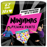 Pampers Ninjamas Pyjama Pants, pieluchomajtki dla dziewczynek, 4-7 lat, 17-30 kg, 10 sztuk - miniaturka zdjęcia produktu