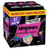Pampers Ninjamas Pyjama Pants 4-7 lat (17-30 kg), pieluchomajtki dla dziewczynek, 60 sztuk - miniaturka zdjęcia produktu