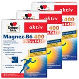 Zestaw Doppelherz aktiv Magnez-B6 400 UltraFast, smak cytrusowy, 3 x 20 saszetek - miniaturka zdjęcia produktu