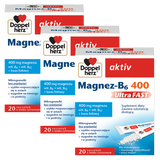 Zestaw Doppelherz aktiv Magnez-B6 400 UltraFast, smak cytrusowy, 3 x 20 saszetek - miniaturka zdjęcia produktu