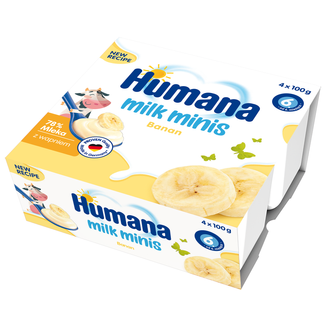 Humana Milk Minis Deserek jogurtowy o smaku bananowym, po 6 miesiącu, 4 x 100 g - zdjęcie produktu