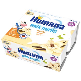 Humana Milk Minis Deserek mleczny, budyń waniliowy, po 10 miesiącu, 4 x 100 g - zdjęcie produktu