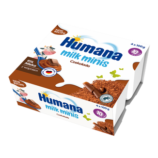 Humana Milk Minis Deserek mleczny, budyń czekoladowy, po 10 miesiącu, 4 x 100 g - zdjęcie produktu