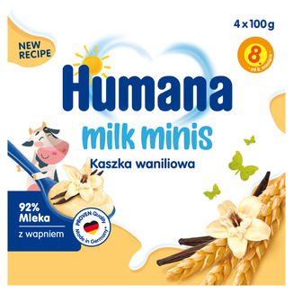 Humana Milk Minis Deserek mleczny, kaszka waniliowa, po 8 miesiącu, 4 x 100 g - zdjęcie produktu