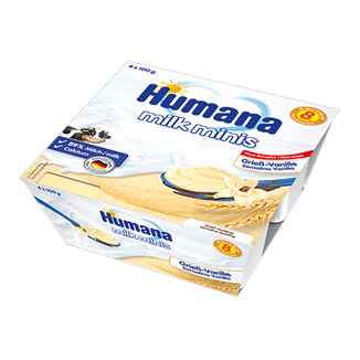 Humana Milk Minis Deserek mleczny, kaszka z herbatnikiem, po 8 miesiącu, 4 x 100 g - zdjęcie produktu