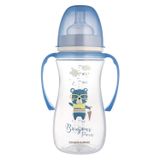 Canpol Babies Easy Start, butelka antykolkowa, szerokootworowa, z uchwytami, Bonjur Paris, niebieska, od 12 miesiąca, 300 ml - miniaturka zdjęcia produktu