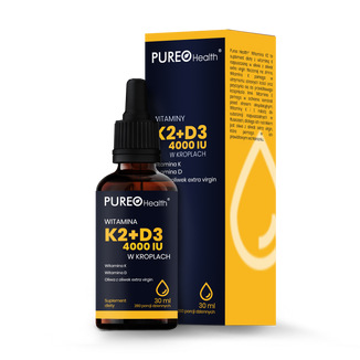 Pureo Health Witaminy K2+D3 4000 IU w kroplach, 30 ml - zdjęcie produktu