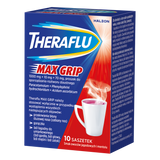 Theraflu Max Grip 1000 mg + 70 mg + 10 mg, proszek do sporządzania roztworu doustnego, smak owoców jagodowych i mentolu, 10 saszetek  - miniaturka zdjęcia produktu