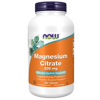 Now Foods Magnesium Citrate 200 mg, cytrynian magnezu, 250 tabletek - zdjęcie produktu