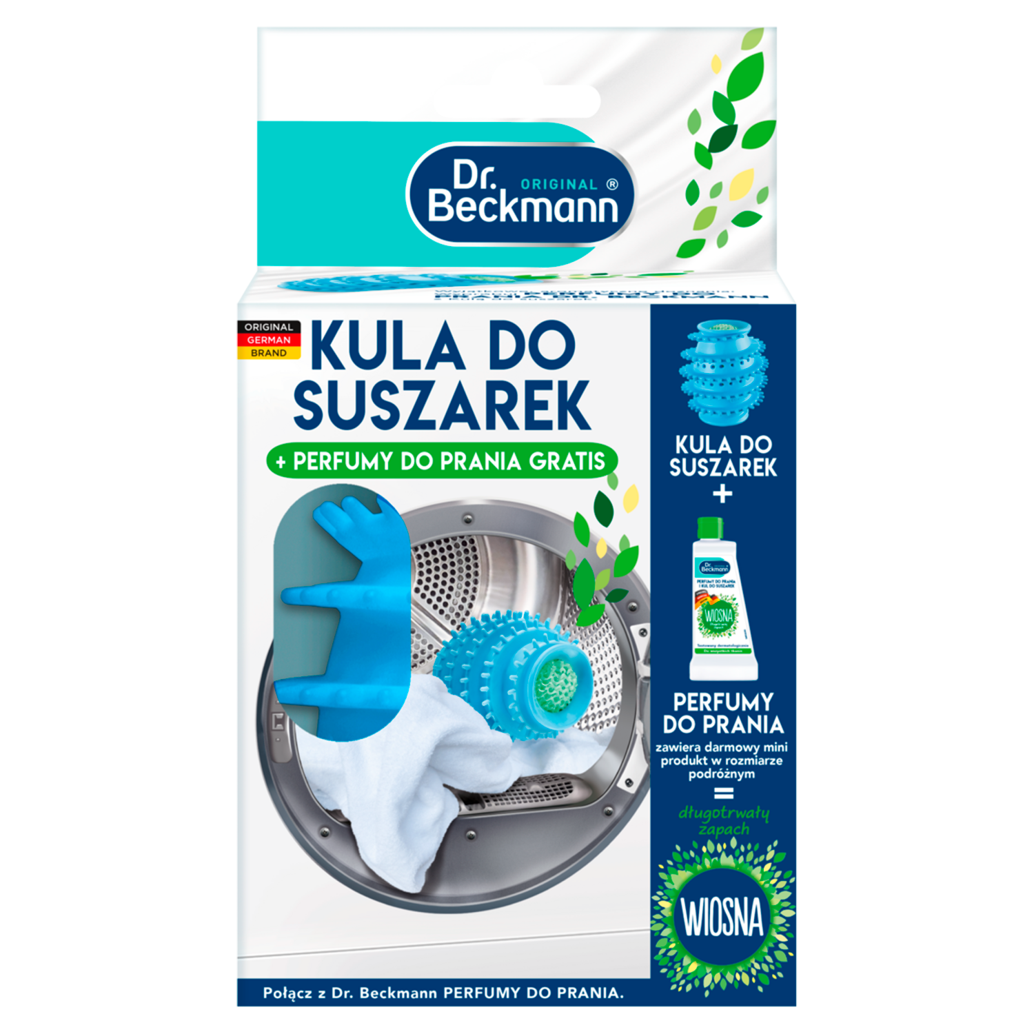 Dr.Beckmann Dr. Beckmann, kula do suszarek + perfumy do prania, Wiosna, 50 ml gratis