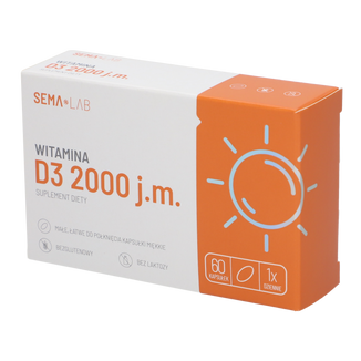 SEMA Lab Witamina D3 2000 j.m., 60 kapsułek miękkich USZKODZONE OPAKOWANIE - zdjęcie produktu