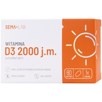 SEMA Lab Witamina D3 2000 j.m., 60 kapsułek miękkich USZKODZONE OPAKOWANIE - zdjęcie produktu