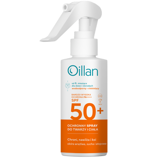 Oillan Sun, ochronny spray do twarzy i ciała, SPF 50, 125 ml - zdjęcie produktu