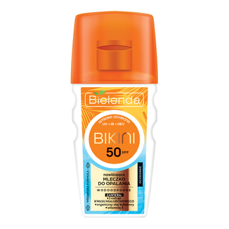 Bielenda Bikini, nawilżające mleczko do opalania, wodoodporne, SPF 50, 125 ml - zdjęcie produktu