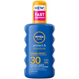 Nivea Sun Protect & Moisture, nawilżający spray do opalania, SPF 30, 200 ml - zdjęcie produktu