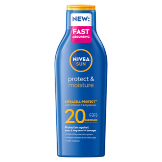Nivea Sun Protect & Moisture, nawilżający balsam do opalania, SPF 20, 200 ml - zdjęcie produktu