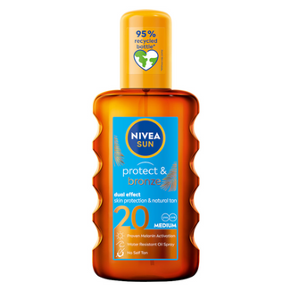 Nivea Sun Protect & Bronze, olejek aktywujący naturalną opaleniznę w sprayu, SPF 20, 200 ml - zdjęcie produktu