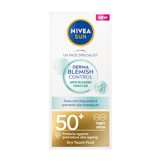 Nivea Sun Derma Skin Clear, fluid do twarzy, SPF 50+, 40 ml - zdjęcie produktu