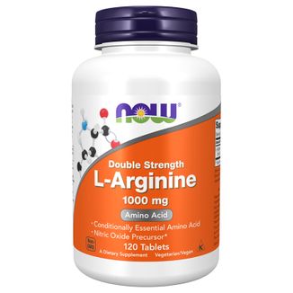 Now Foods L-Arginine, L-arginina 1000 mg, 120 tabletek wegetariańskich - zdjęcie produktu